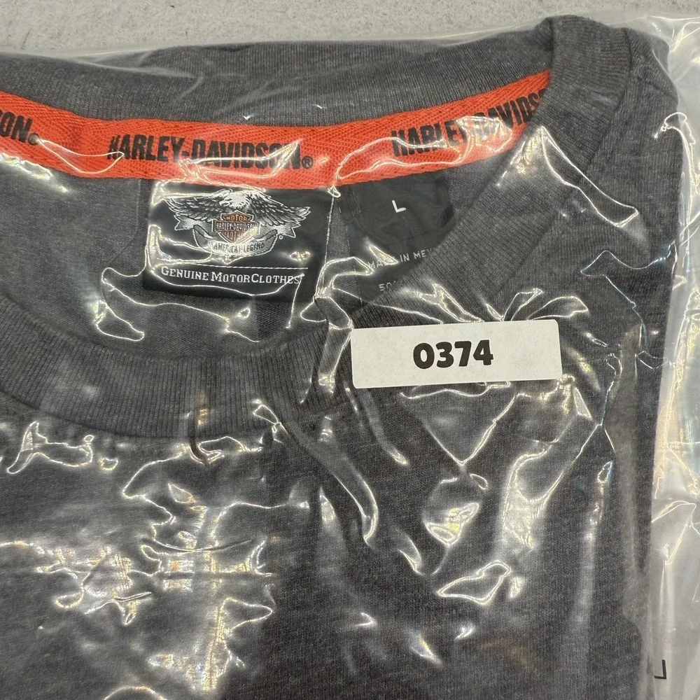 Harley-Davidson Shirt Mens Large Grey Skull Shield Logo‎ 50/50 Tee 99032-17VM